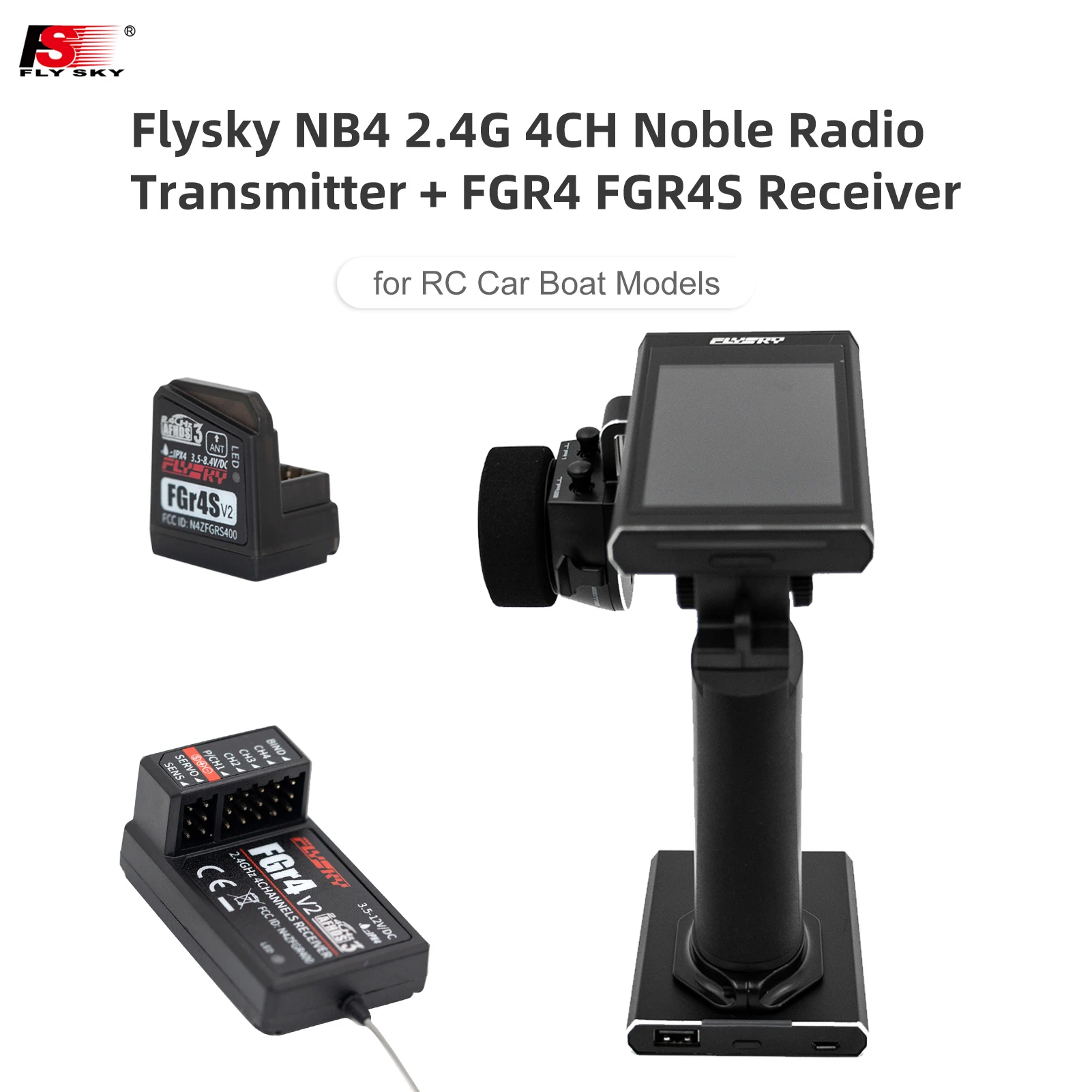 Радиопередатчик Flysky Noble NB4 2 4G 4CH пульт дистанционного управления с приемником FGR4