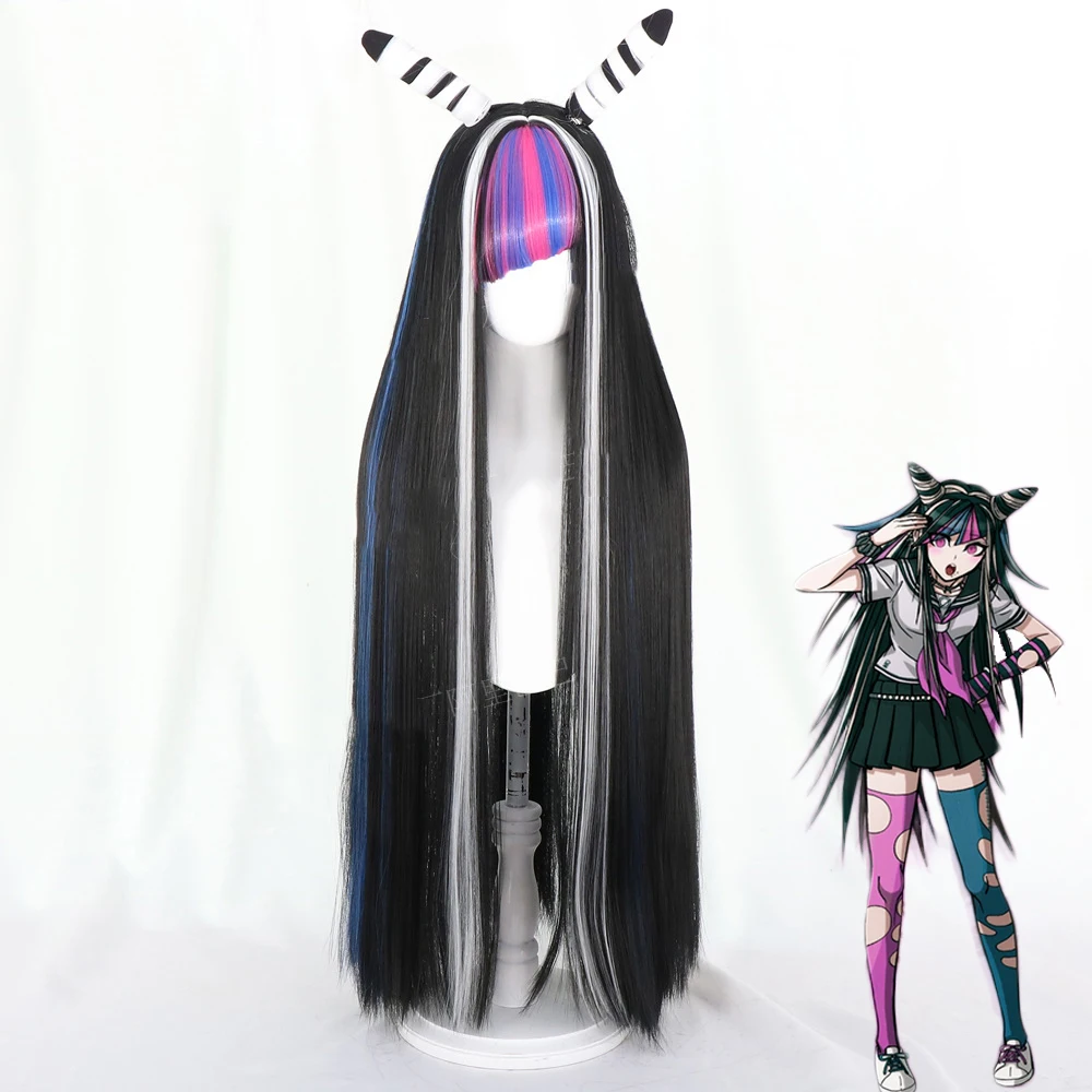 Danganronpa Косплей Ибуки Mioda костюм длинный парик для униформы девочек юбка комплект