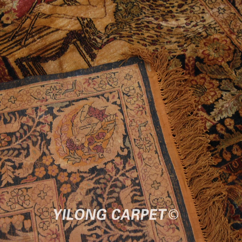 Yilong 4 5 &quotx 6 5&quot Золотой Ангел гобелен ручной узелки ковры шелковый ковер (TJ078) | Дом