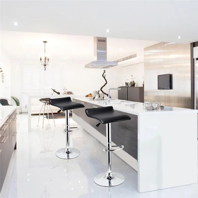 2 шт. регулируемые барные стулья из синтетической кожи| |