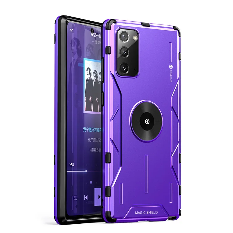 

Shockproof Armor Case For Samsung Galaxy Note 20 Ultra Case Soft Silicon Hard Metal Aluminum Cover For Note20 Finger Ring Case
