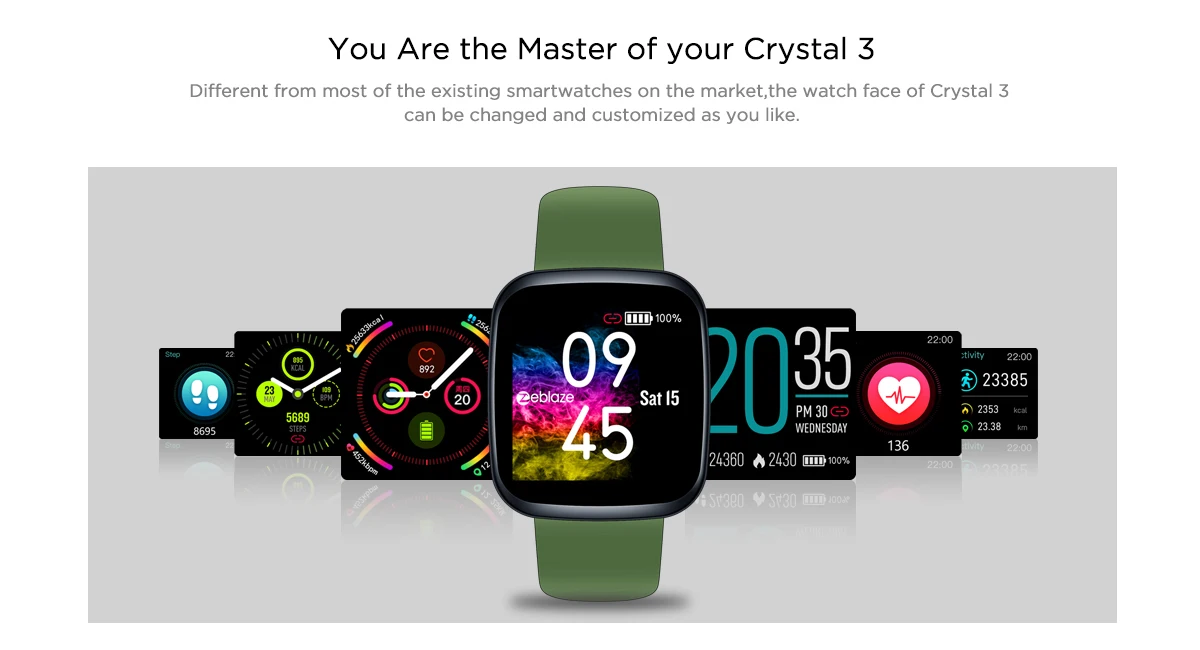 [Value King] Новые смарт-часы Zeblaze Crystal 3 WR IP67 пульсометр кровяное давление длительный срок службы батареи ips цветной дисплей Смарт-часы