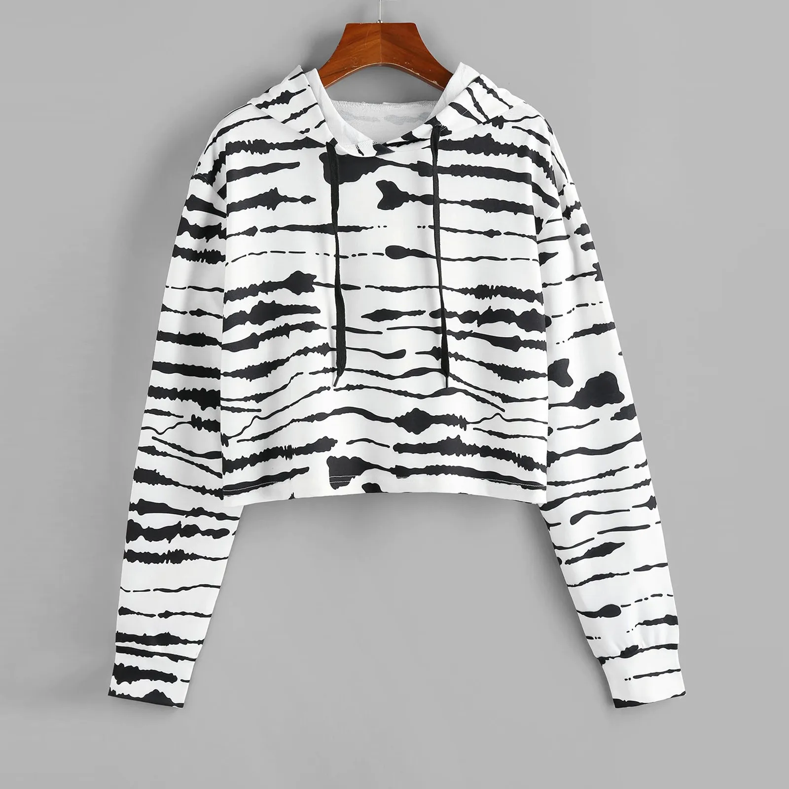 

Осенние шикарные женские толстовки с длинным рукавом черные полосатые повседневные толстовки с принтом уличная одежда пикантный пуловер в...