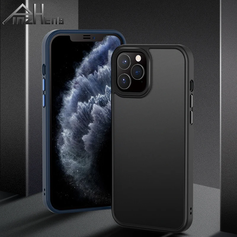 

Защитный чехол PINZHENG для iPhone 11 12 Pro Max, мягкие чехлы из поликарбоната, Матовый полупрозрачный защитный чехол для iPhone 7 8 Plus X