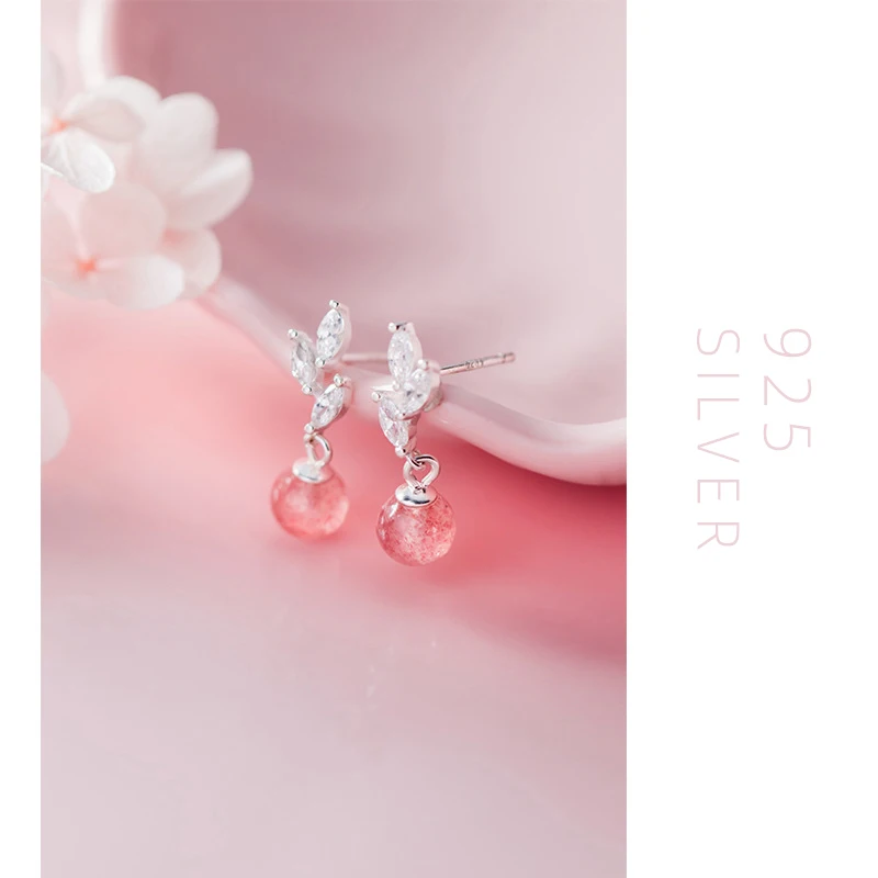 Женские серьги гвоздики из серебра 925 пробы с натуральным лунным