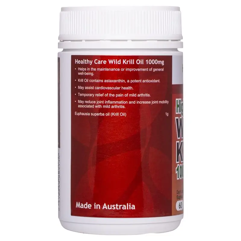 Australia Healthy Care Wild Krill Oil for Arthritis Osteoarthritis Relief Cholesterol Heart Cardiovascular Health Joint Mobility | Красота и