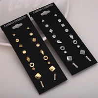 simple creative 9 pairs set stud earrings jewelry accessories 2021