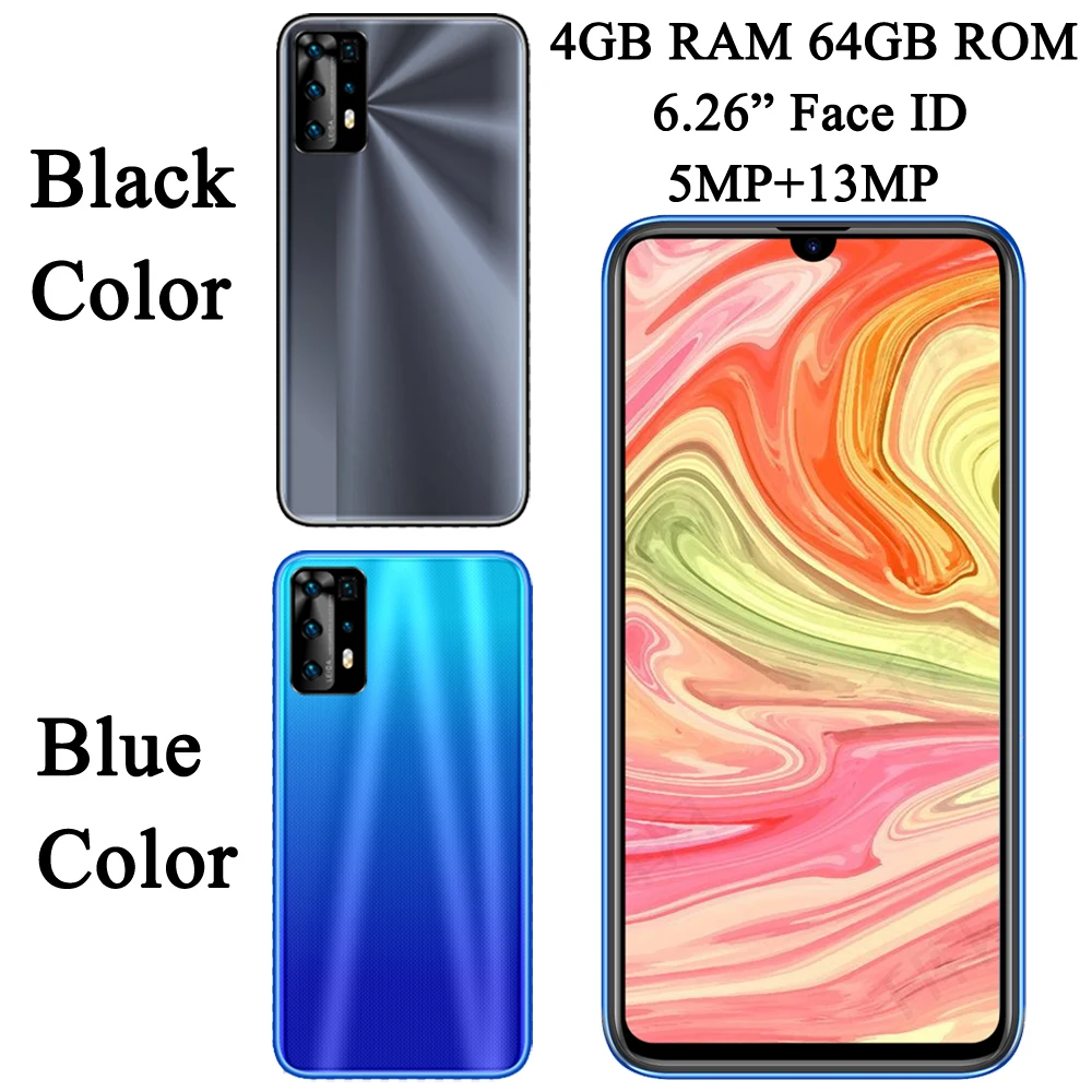 

Android 7.0 Z5s 5MP+13MP 4G RAM+64G ROM Face ID 6.26" Screen Unlocked Global Smartphone Front/Back Camera Mobile Phone Celulares