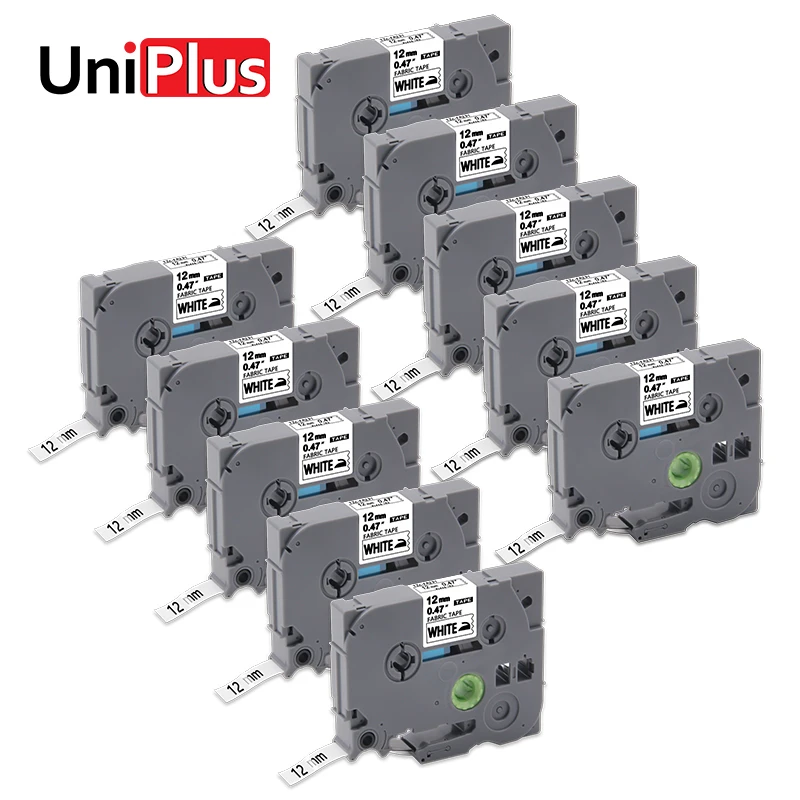 UniPlus 10PK FA231 тканевые этикетки ленты черные на белом 12 мм для изготовления ткани