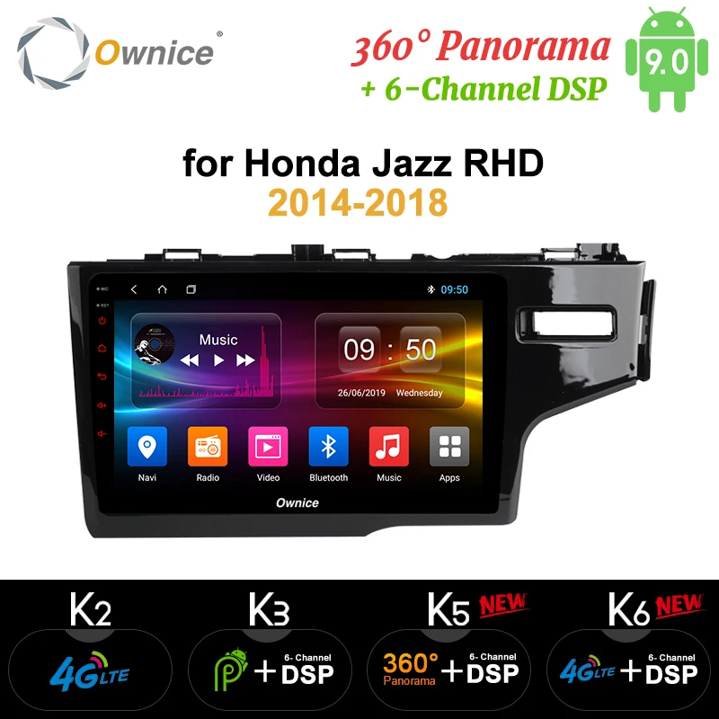 Ownice K1 K2 K3 9 &quotips 4G Android 0 Octa Core 2G + 32G Автомобильный dvd плеер Радио стерео для Honda Jazz 2014