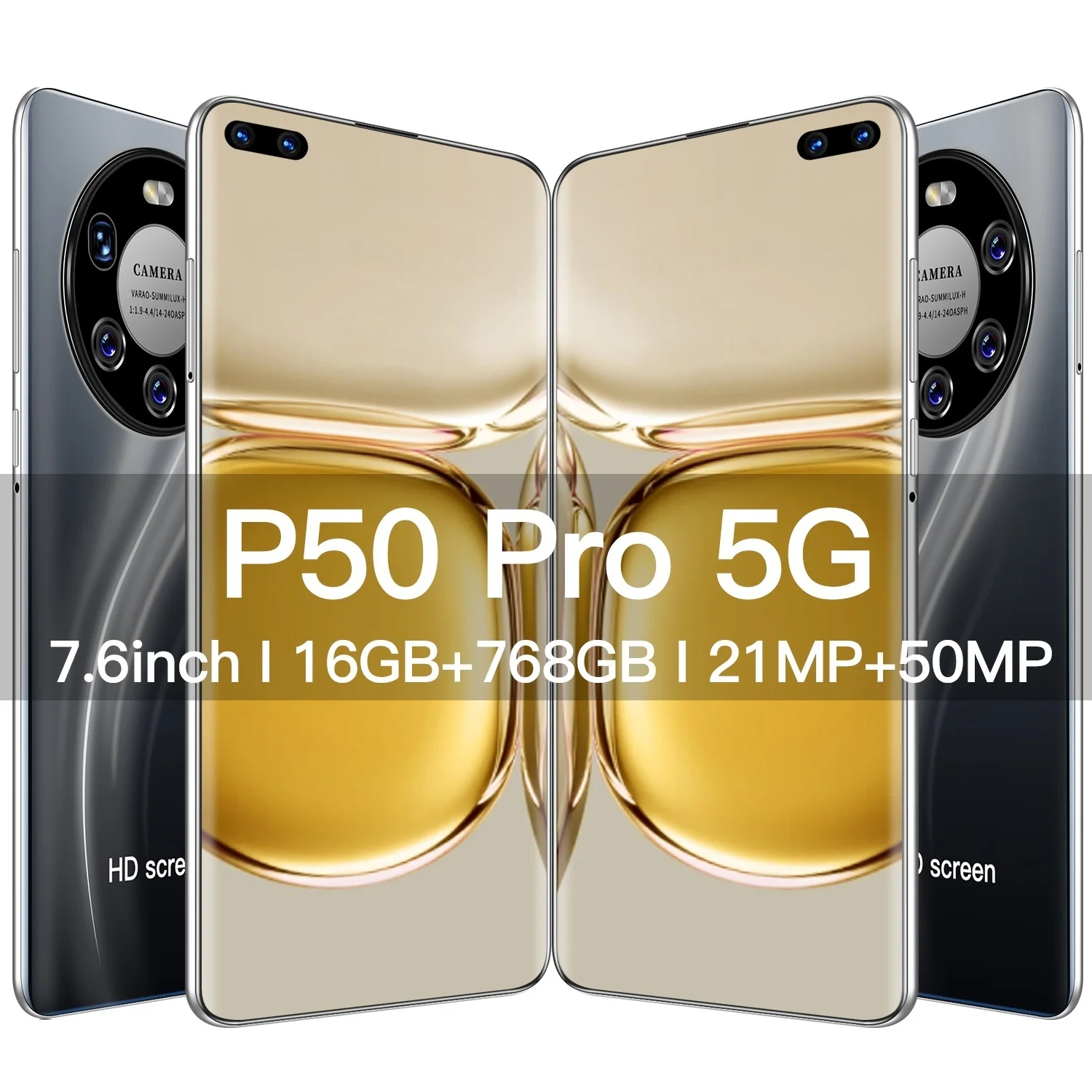 

Смартфон P50 Pro, 16 + 2021 ГБ, 768 дюйма, 21 + 50 МП, 7,6 мАч