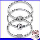 Женский классический браслет из серебра 100% пробы с змеиным плетением