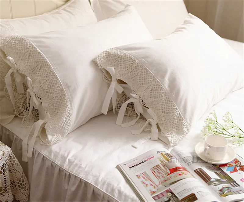 2 шт новая белая атласная кружевная Подушка с оборками Чехол Европейский стиль элегантный Вышитый Чехол для подушки роскошные постельные принадлежности наволочка без наполнителя