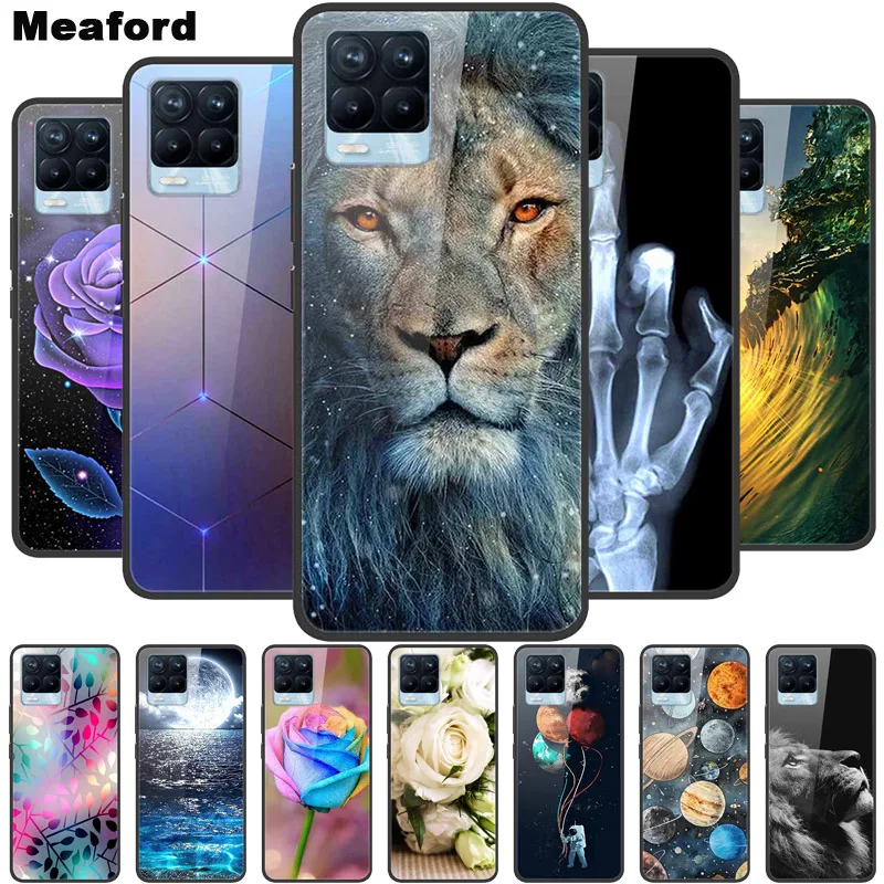 

Tempered Glass Case For Realme 8 Pro Cover Soft Bumper Hard glass Case For Realme 8 Case Realme8 Global cover Realme 8Pro 6.4''