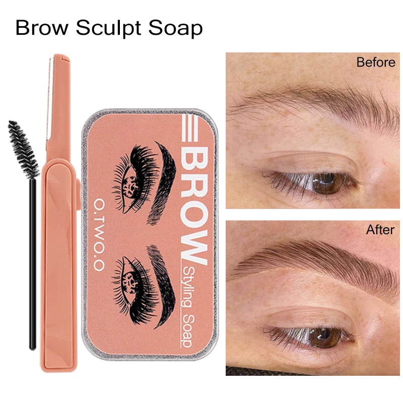 4 Colors 3D Wild Eyebrow Soap Wax Kit Waterproof Feathery Eyebrow Styling Gel Long Lasting Lift Brow Sculpt Soap Makeup Cosmetic