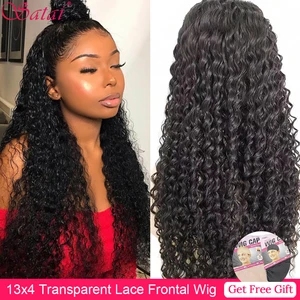 Satai 13x4 Синтетические волосы на кружеве al парик вьющиеся человеческие волосы парик бразильский волос парики Джерри Керл парик 180 плотность Синтетические волосы на кружеве парики из натуральных волос