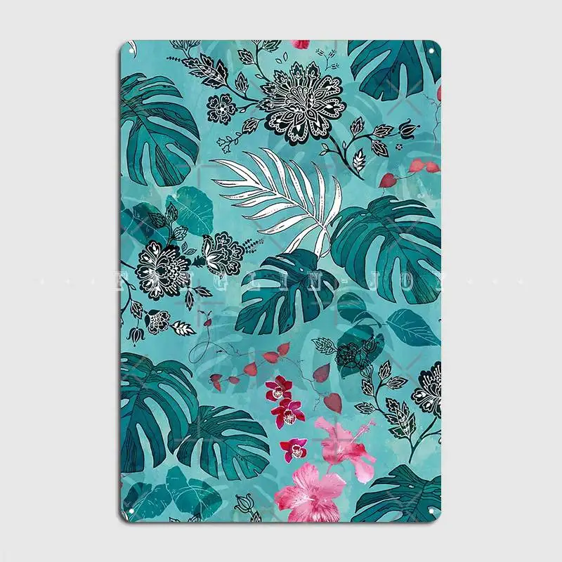 

Тропический Пейсли металлический знак кинотеатр гостиная кинотеатр забавная роспись оловянный знак плакат