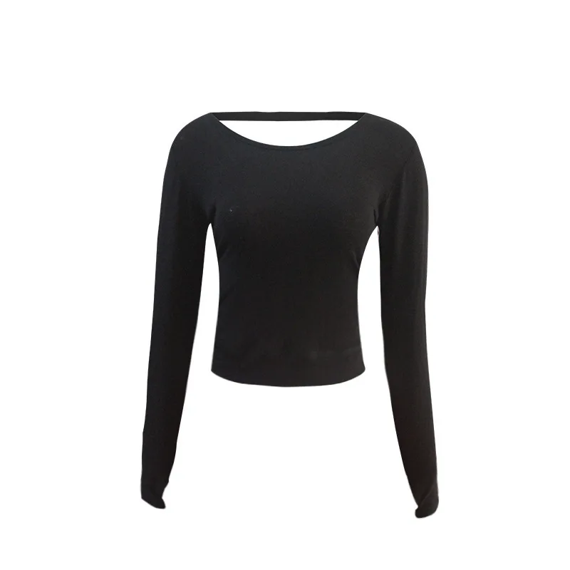 New Yoga Fitness T Women's Slim Back Long Sleeve Women Sweat Soft Stretch Running Casual Finger | Спорт и развлечения