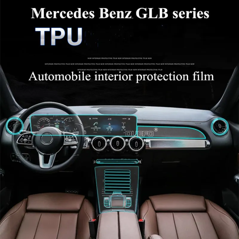 

TPU sticker car interior protection film FOR Mercedes Benz GLB Class X247 Dashboard Central control panel film sticker