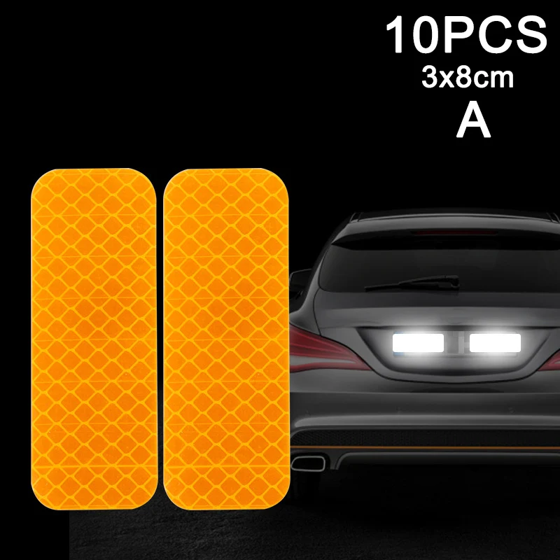 10 шт. автомобильные отражающие наклейки для автомобильных дверей колес бровей