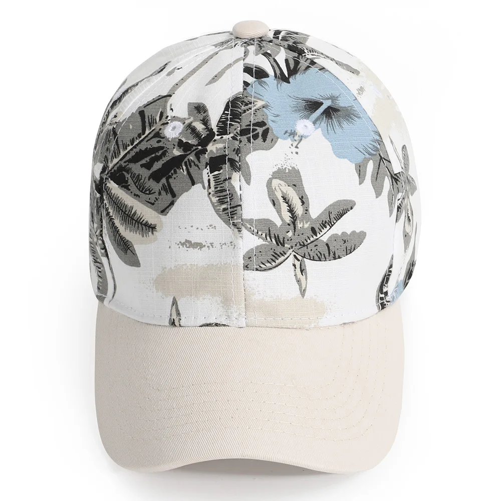 New Fashion Women Baseball Cap Solid Printed Adjustable Hat Shade Sports Casual Stretch Women's Cap Flowers Leaves Printed Hat