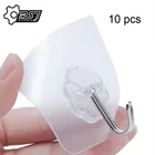 Прозрачные крючки для ванной комнаты, самоклеящиеся настенные крючки на присоске для хранения вещей на кухне, вешалки для полотенец