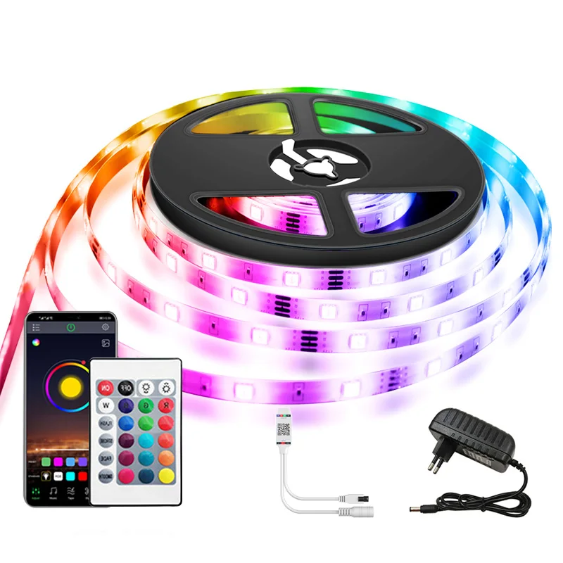Светодиодная лента s светильник RGB 2835 SMD гибкая полный комплект 5 м 10 15 20 диод DC12V 60