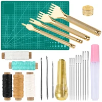 miusie professional leather craft punch tool kit and leather sewing supplies for leather craft working