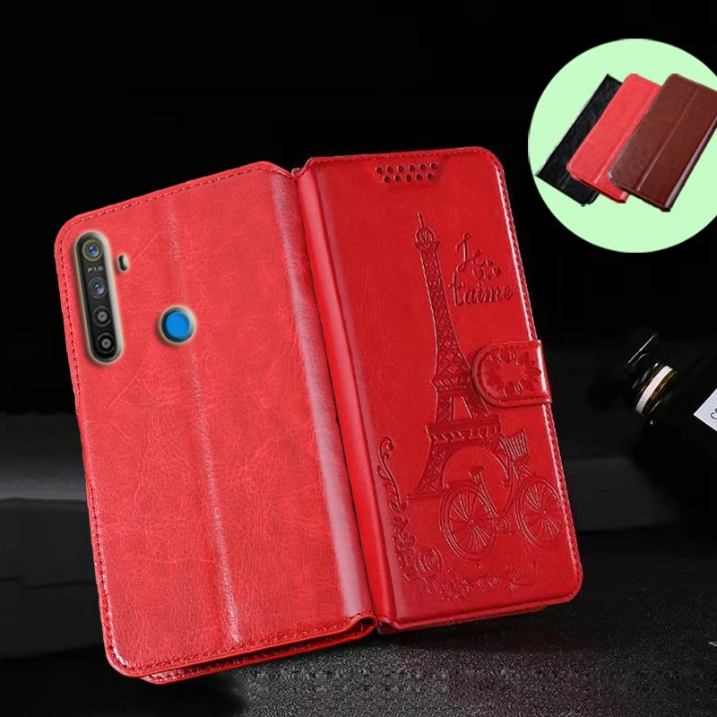 

Кожаный чехол-бумажник с рисунком дерева и башни для oppo Realme 5 5i 5s 6i Pro