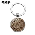 SONGDA Mayan брелок-календарь древние цивилизации майя металлический календарь с длинным счетчиком культура стекло искусство Сувенирный брелок