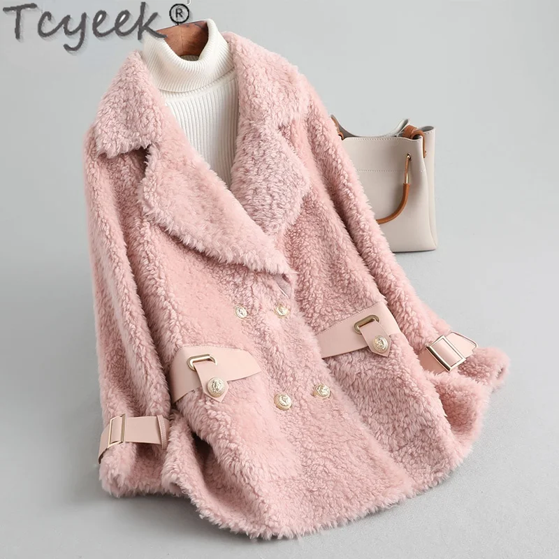 

Куртка Tcyeek женская из 100% натуральной шерсти, на осень/зиму, 2021
