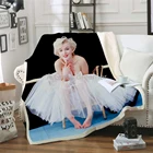 Модное Флисовое одеяло Marilyn Monroe с 3D принтом для кровати, Походное и пикниковое одеяло, толстое покрывало, покрывало с рисунком из шерпы