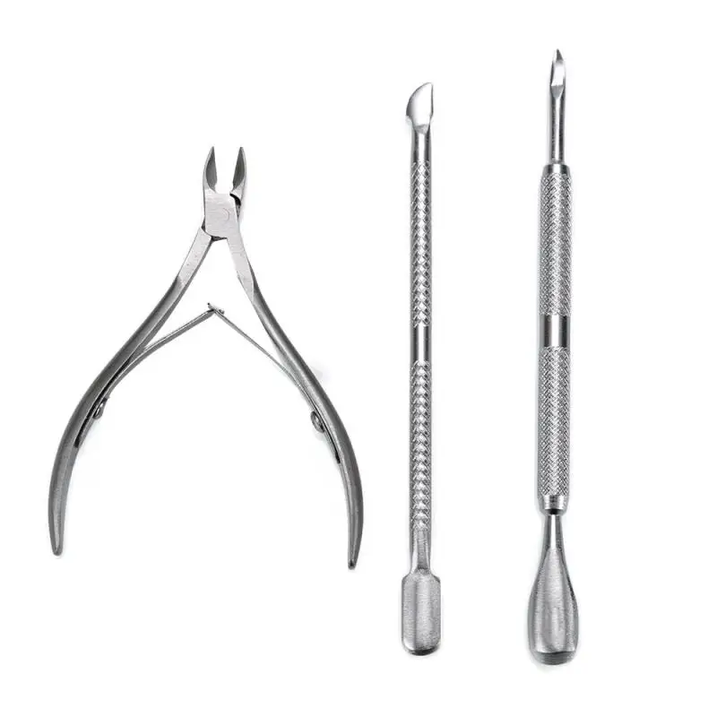 

3pcs/Set Nail Kit Pedicure Manicure Set Nail Clipper Cuticle Spoon Pusher Dead Skin Remove Toenail Scissors Nipper Plier Trimmer