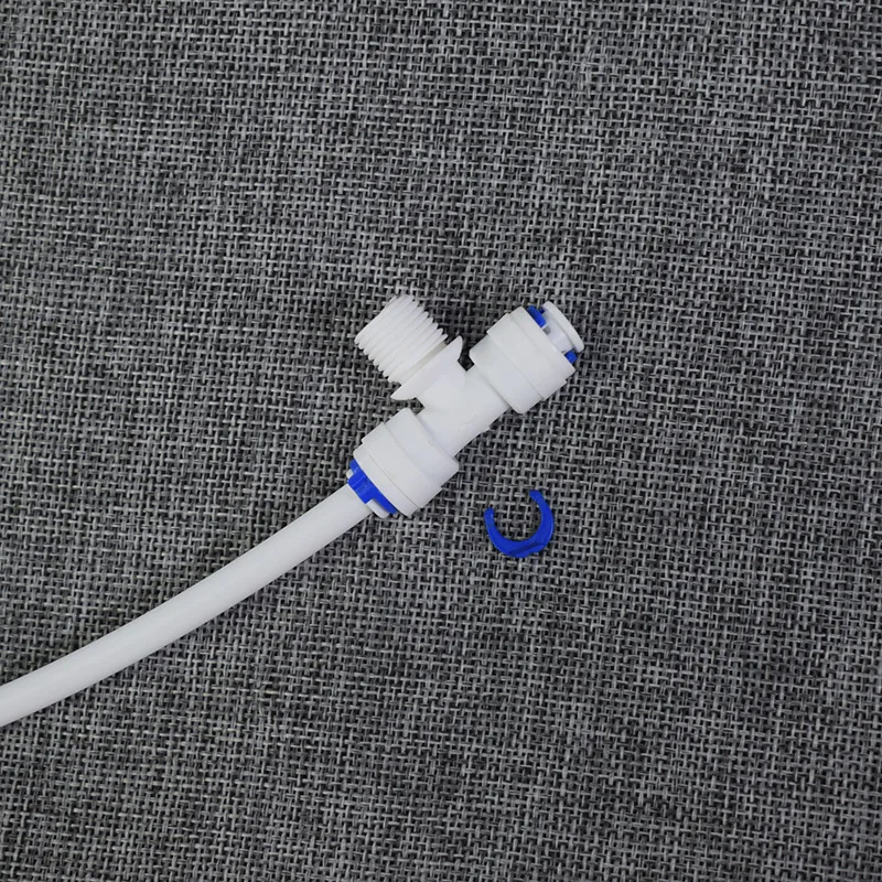 

K7544 Bipartite External Thread T-connector Side T-Shape 2 Quick Connector Turn 2 Teeth outside Water Purifier Pure Water Connec