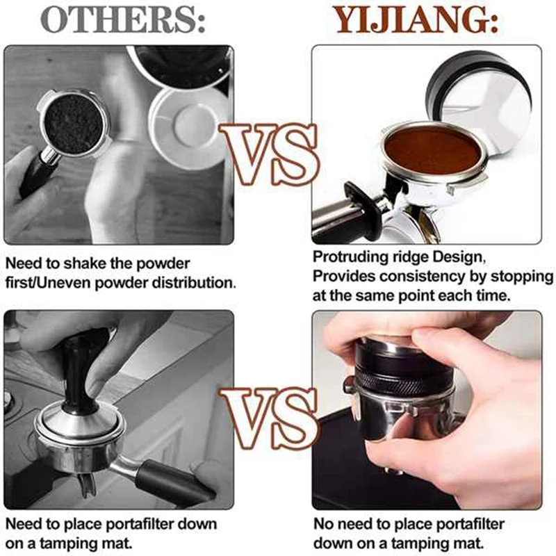 

BMBY-Tamper Mat Coffee Silicone Mat Espresso Tamper Mat with Stainless Steel 53mm Coffee Tamper for 54mm Breville Portafilter