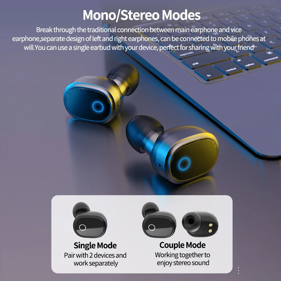AUSDOM TW01S Bluetooth наушники вкладыши TWS с Беспроводной двойной Mic In Ear громкой связи