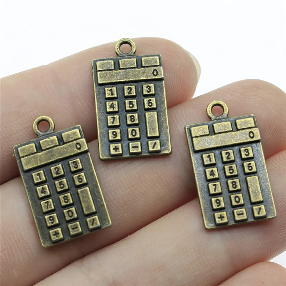 

50pcs Charms Calculators 2 Colors Antique Silver Color Antique Bronze Color 23x13mm Metal Alloy Jewelry DIY Accessories