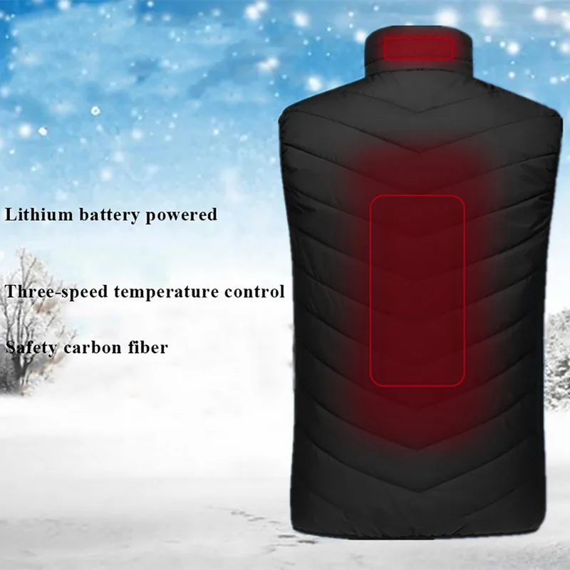 

Heated Jacket Fashion Men Women Coat Intelligent USB Electric Heating Thermal Warm Clothes Winter Heated Vest Plussize
