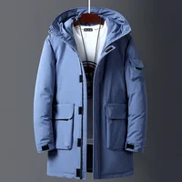 Новинка 2021, молодежная зимняя мужская куртка, модная мужская пуховая куртка, плотная и теплая Мужская ветровка средней длины, Мужская тепла...