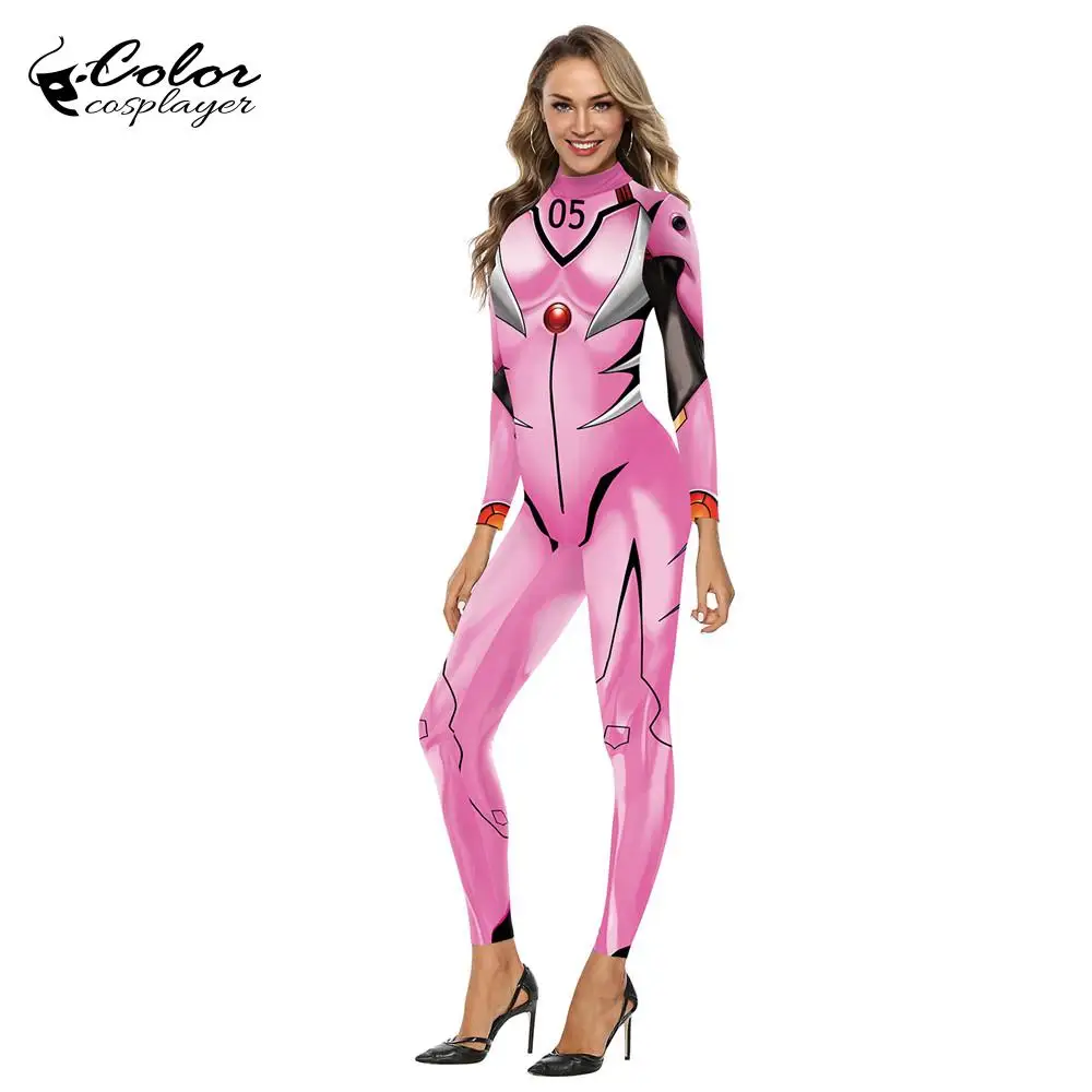 Color Cosplayer Pink Anime Evangelion Cospaly Costume For Women Comic Cartoon Bodysuits Purim Carnival Cosplay Party Clothing |