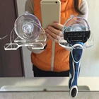 2 шт., прозрачный пластиковый держатель для бритвы на присоске