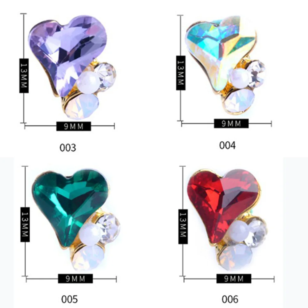 

Nail Art Heart Diamond Fashion Shiny Colorful Peach Heart Pointed Bottom Shaped Nail Art Decoration Manicure Accessories