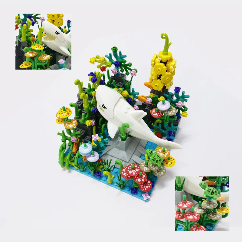 Конструктор MOC с морскими животными Детский конструктор растениями Подарочная
