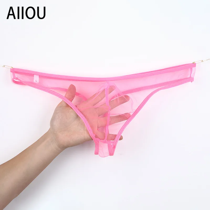 Стринги AIIOU мужские прозрачные сетчатые бикини трусы джоки гей сексуальное