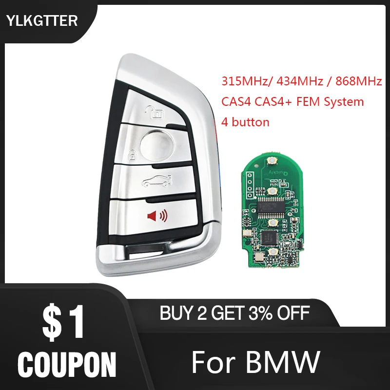 Умный дистанционный ключ YLKGTTER для BMW 5 7 серии 2011 2017 CAS4 + система FEM форма лезвия