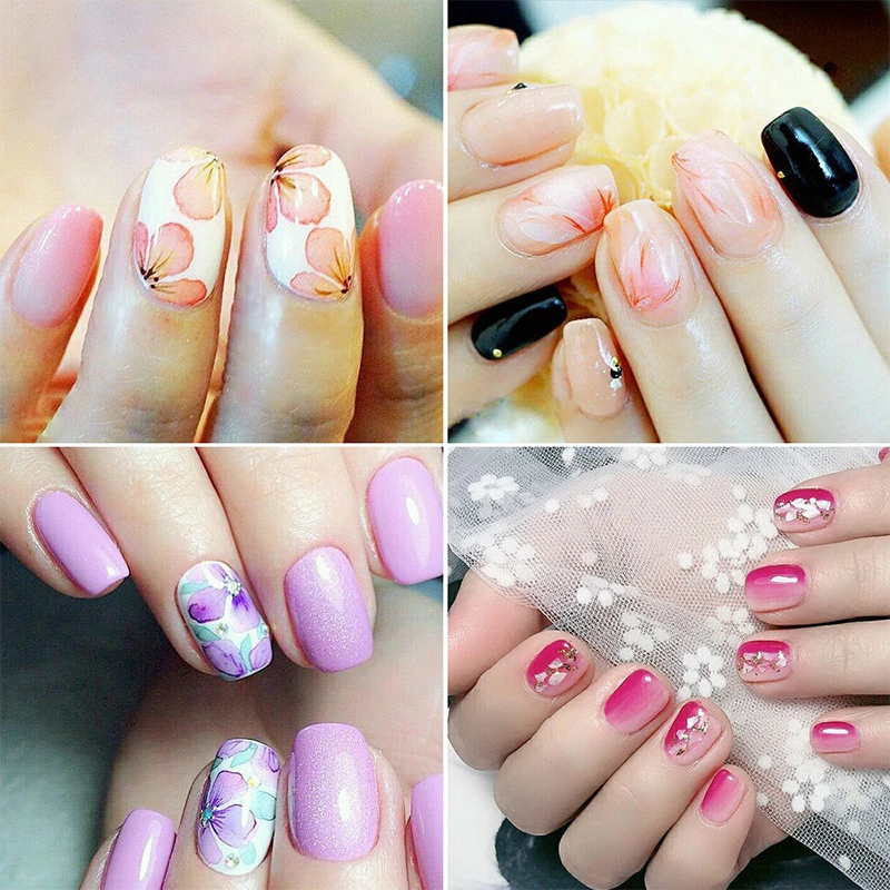 

3Pcs/Set Nail Brush UV Gel Powder Dust Cuticle Acrylic Painting Pink Blue Handle Flat Pen Manicure Nail Art Tools