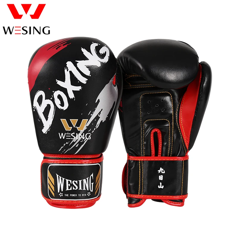 Фото Перчатки для бокса Wesing Sports боксёрские перчатки для спарринга, для тайских боевых искусств, черные №4