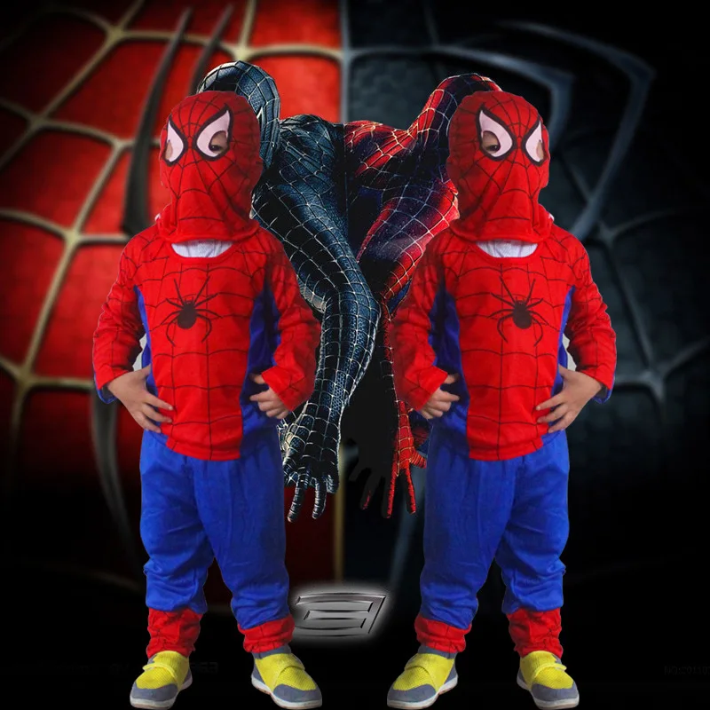

Детский Костюм Супергероя человека-паука для косплея, костюм на Хэллоуин, комплект одежды, боди для детей, Топ с длинным рукавом + штаны + мас...