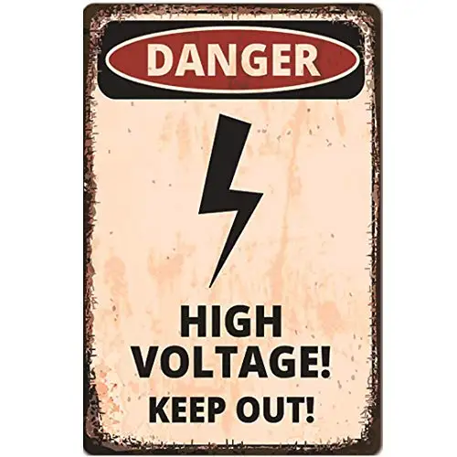 

Danger High Voltage Wall Poster Tin Sign Vintage BBQ Restaurant Dinner Room Cafe Shop Decor