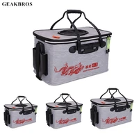 4050cm thicken fishing bag bucket tackle folding eva live fish box portable outdoor waterproof camping hiking water bag storage